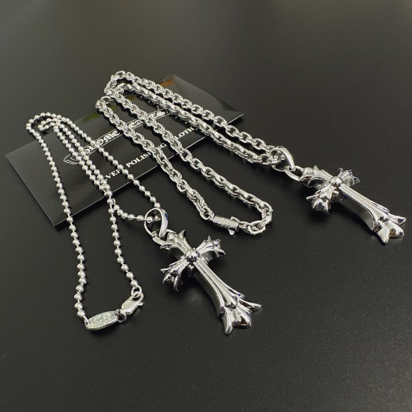 Chrome Hearts Silver Cross Pendant Necklace